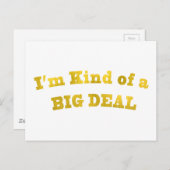 Ik ben een beetje een BIG DEAL. Briefkaart (Voorkant / Achterkant)