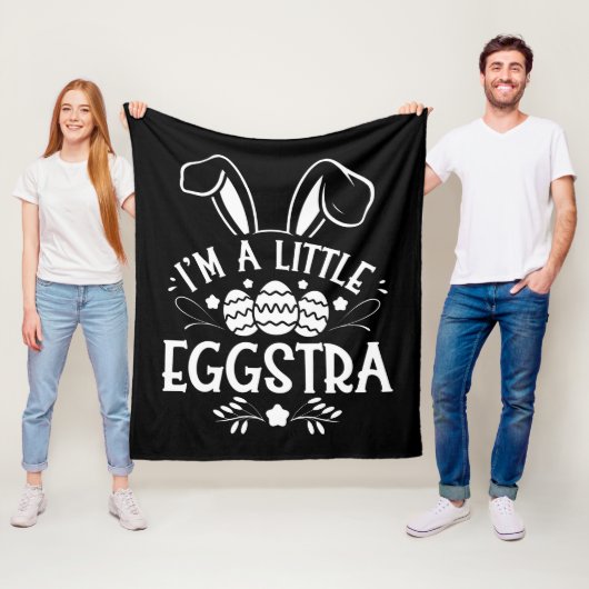 Ik ben een beetje een extra grappig konijn Paashaa Fleece Deken (In situ)