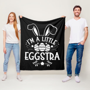 Ik ben een beetje Eggstra Funny Rabbit Paashaas Fleece Deken