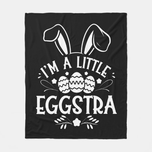 Ik ben een beetje Eggstra Funny Rabbit Paashaas Fleece Deken (Voorkant)
