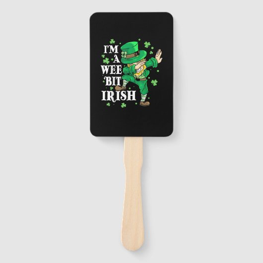 Ik ben een beetje Iers St Patrick's Day Lovers Fun Handwaaier (Voorkant)