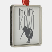 Ik ben een beetje kiwi met een schattige Nieuw-Zee Metalen Ornament (Rechts)