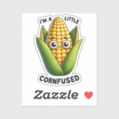 Ik ben een beetje verward grappige maïspun sticker (Vel)