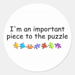 Ik ben een belangrijk stuk puzzel ronde sticker