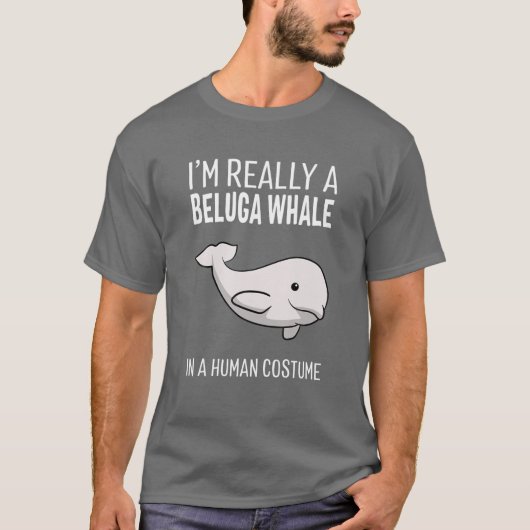 Ik ben een Beluga-walvis in een humaan kostuum Hal T-shirt (Voorkant)