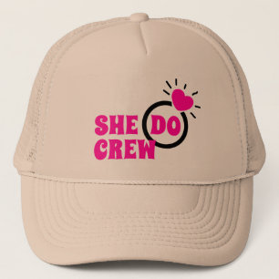 Ik ben een bemanning Zij doet Bachelorette Bride Trucker Pet
