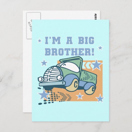 Ik ben een Big Brother - Truck Tshirts en geschenk Briefkaart (Voorkant / Achterkant)