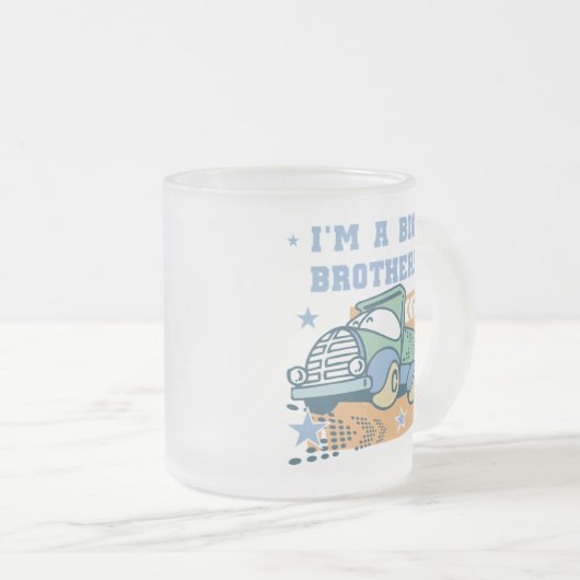 Ik ben een Big Brother - Truck Tshirts en geschenk Matglas Koffiemok (Voorkant rechts)