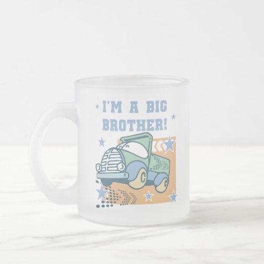 Ik ben een Big Brother - Truck Tshirts en geschenk Matglas Koffiemok (Links)