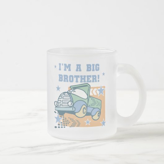 Ik ben een Big Brother - Truck Tshirts en geschenk Matglas Koffiemok (Rechts)