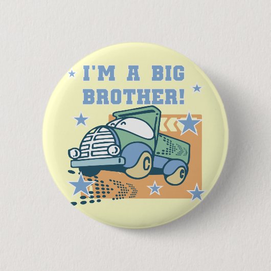 Ik ben een Big Brother - Truck Tshirts en geschenk Ronde Button 5,7 Cm (Voorkant)