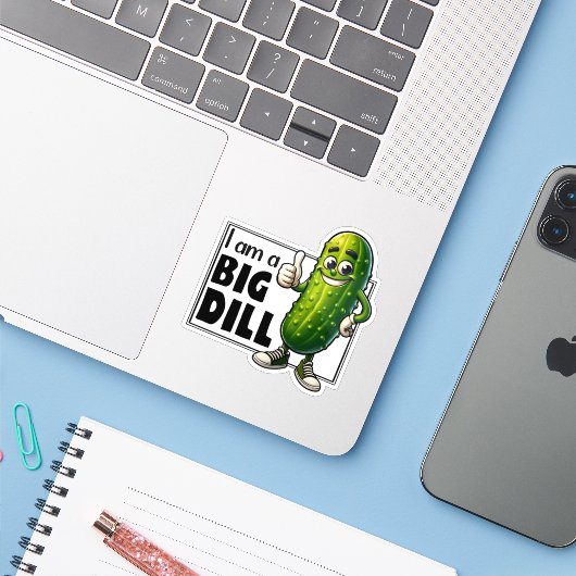Ik ben een Big Dill Sticker (Laptop met iPhone)