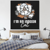 Ik ben een binnenkat - Introverte kat Canvas Afdruk (Insitu (Slaapkamer))