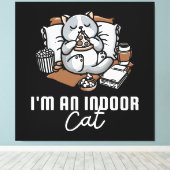 Ik ben een binnenkat - Introverte kat Canvas Afdruk (Insitu (Houten vloer))