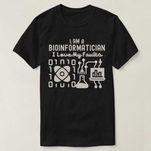 Ik ben een bio-informaticus Ik hou van mijn fouten T-shirt (Design voorkant)