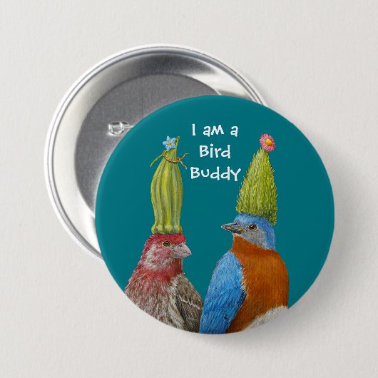 Ik ben een Bird Buddy pin Ronde Button 7,6 Cm (Voorkant /achterkant)
