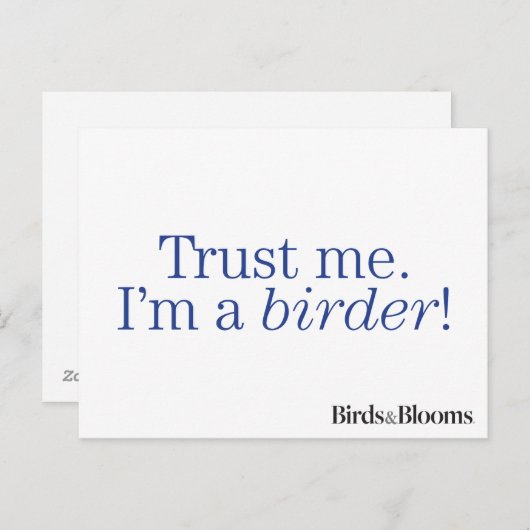 Ik ben een Birder Briefkaart (Voorkant / Achterkant)