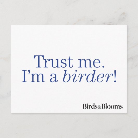 Ik ben een Birder Briefkaart (Voorkant)