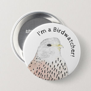 Ik ben een Birdwatcher Kestrel Ronde Button 7,6 Cm