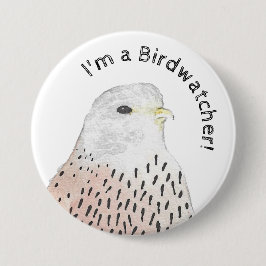 Ik ben een Birdwatcher Kestrel Ronde Button 7,6 Cm