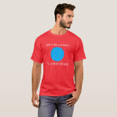 Ik ben een blauwe stip in een rode staat t-shirt (Voorkant volledig)