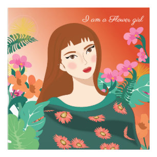 Ik ben een bloemenmeisje foto afdruk