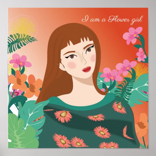 Ik ben een bloemenmeisje poster (Voorkant)