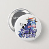Ik ben een Blue Pup Democraat Button (Voorkant /achterkant)