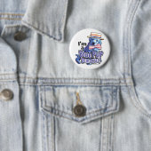 Ik ben een Blue Pup Democraat Button (In situ)