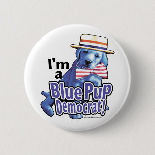 Ik ben een Blue Pup Democraat Button 