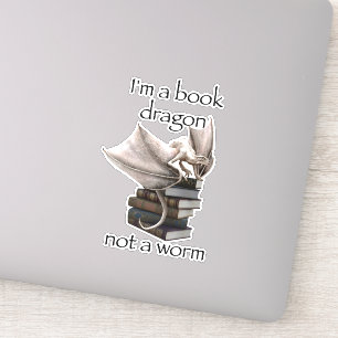 Ik ben een Boek Dragon geen Worm Wyvern Wyrm Sticker