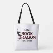 Ik ben een boekdraak, geen worm tote bag (Achterkant)