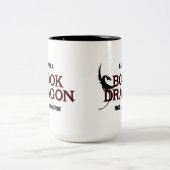 Ik ben een boekdraak, geen worm tweekleurige koffiemok (Center)