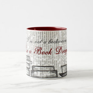 Ik ben een boekdraak tweekleurige koffiemok