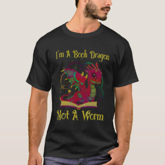 Ik ben een boekendraak, geen worm t-shirt