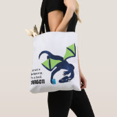 Ik ben een boekendragon tote bag (Dichtbij)