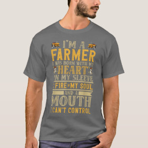 Ik ben een boer met mijn hart op mijn Sleeve. T-shirt