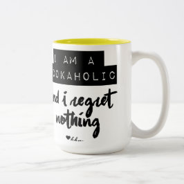 Ik ben een Bokaholic... Tweekleurige Koffiemok