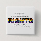 Ik ben een bondgenoot vierkante button 5,1 cm (Voorkant)