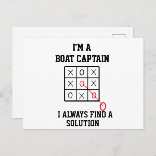 Ik ben een bootkapitein, ik vind altijd een oploss briefkaart (Voorkant / Achterkant)