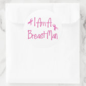 Ik ben een borstkankerroze Man Ronde Sticker (Tas)