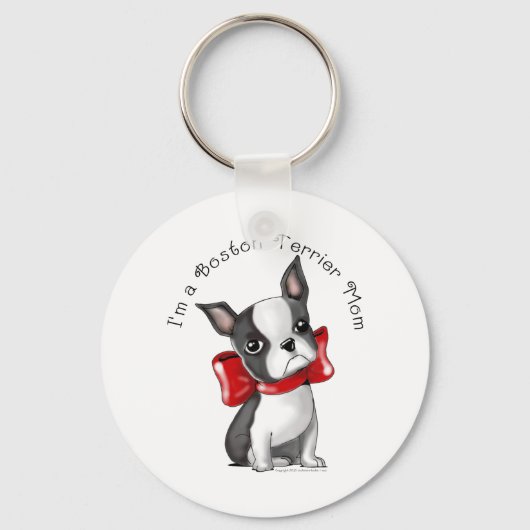 *Ik ben een Boston Terrier Mam* Schattige Dog Sleutelhanger (Voorkant)