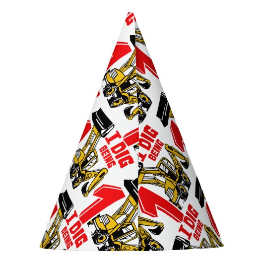 Ik ben één bouwsteen van de eerste verjaardag. feesthoedjes (Achterkant)