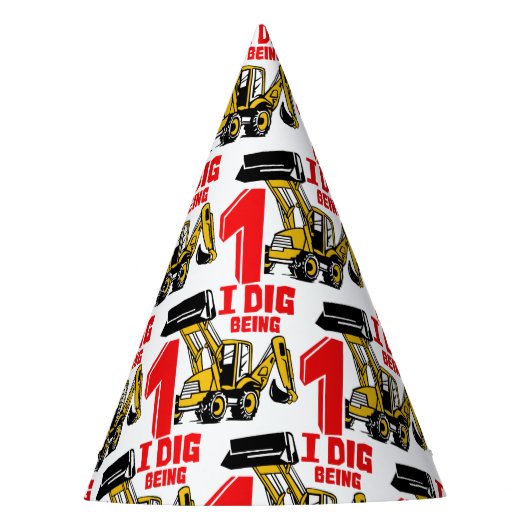 Ik ben één bouwsteen van de eerste verjaardag. feesthoedjes (Voorkant)