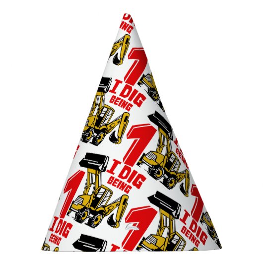 Ik ben één bouwsteen van de eerste verjaardag. feesthoedjes (Rechts)