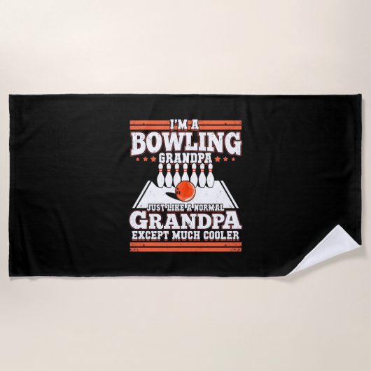 Ik ben een Bowling opa Strandlaken (Voorkant)