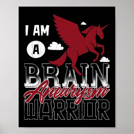 Ik ben een Brain Aneurysm Warrior Awareness Suppor Poster (Voorkant)