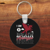 Ik ben een Brain Aneurysm Warrior Awareness Suppor Sleutelhanger (Voorkant)