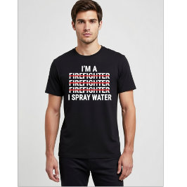 Ik ben een brandweerman, ik spuit water leuke bran t-shirt