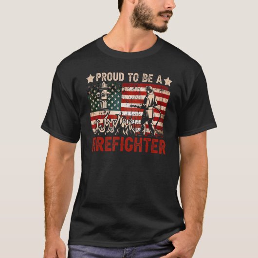 Ik ben een brandweervader in Amerika. T-shirt (Voorkant)